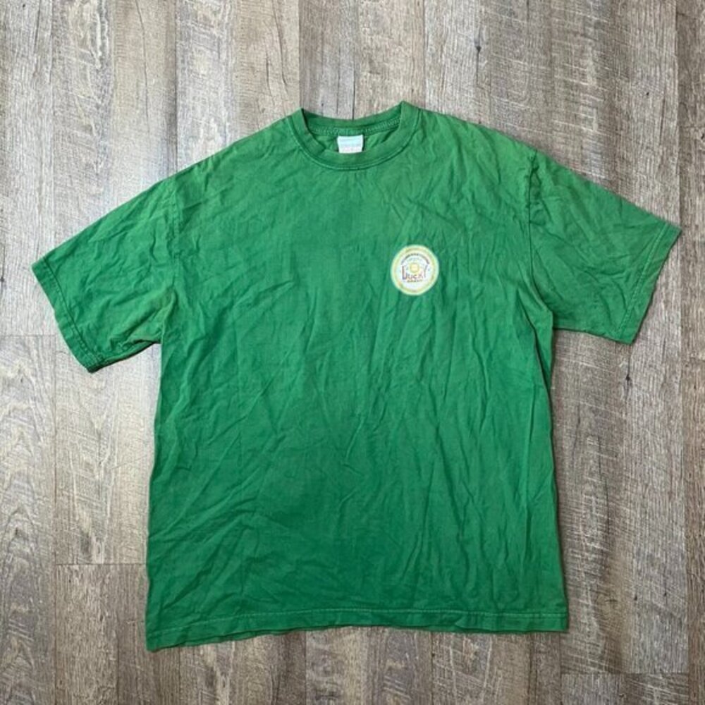 Vintage Y2k Lucky Brand Green T Shirt Made‎ In Usa Mens Size Large - Picture 2 of 3
